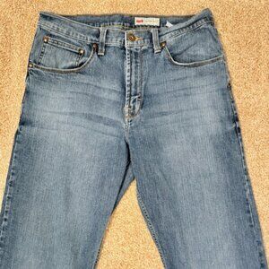 Mens WRANGLER 30x32 Relaxed Fit Boot Cut Blue Denim Jeans 5 pocket Style 98RBWFV